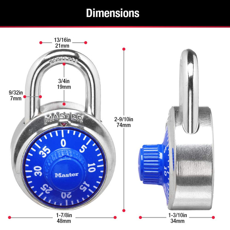 [Australia - AusPower] - Combination Lock for Gym Lockers  Master Lock Locker Combination Padlock, Pack, Blue  The Ideal Combo Lock for School/Gym Locker Security 