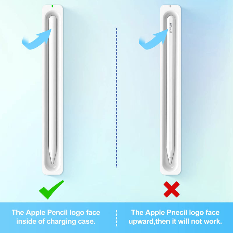 [Australia - AusPower] - Charging Case Compatible with Apple Pencil 2nd Generation Only, Magnetic Charging Stand for Ipad Pen 2nd Gen with USB Cable, LED Indicator Light, Anti-Silp Base (White) 