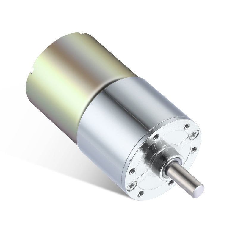 DC 12V 100RPM Geared Motor High Torque Electric Micro Speed Reduction Gear Motor Centric Output Shaft 37 mm Diameter Gear 100 RPM