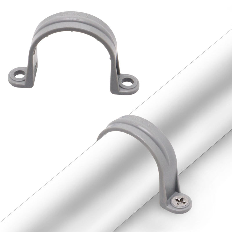 [Australia - AusPower] - 1-1/2 Inch PVC Pipe Strap, 2-Holes Conduit Pipe Clamps Plastic Pipe Supports (10 Pcs) 10 1-1/2 inch 