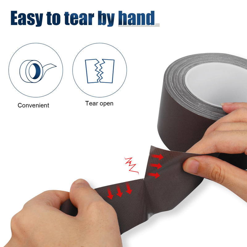 Dark Brown Duct Tape Heavy Duty, 1.88 Inch x 35 Yard Waterproof Strong Adhesive Duct Tape for Indoor Outdoor Repairs Tear by Hand, 1 Roll Dark Brown
