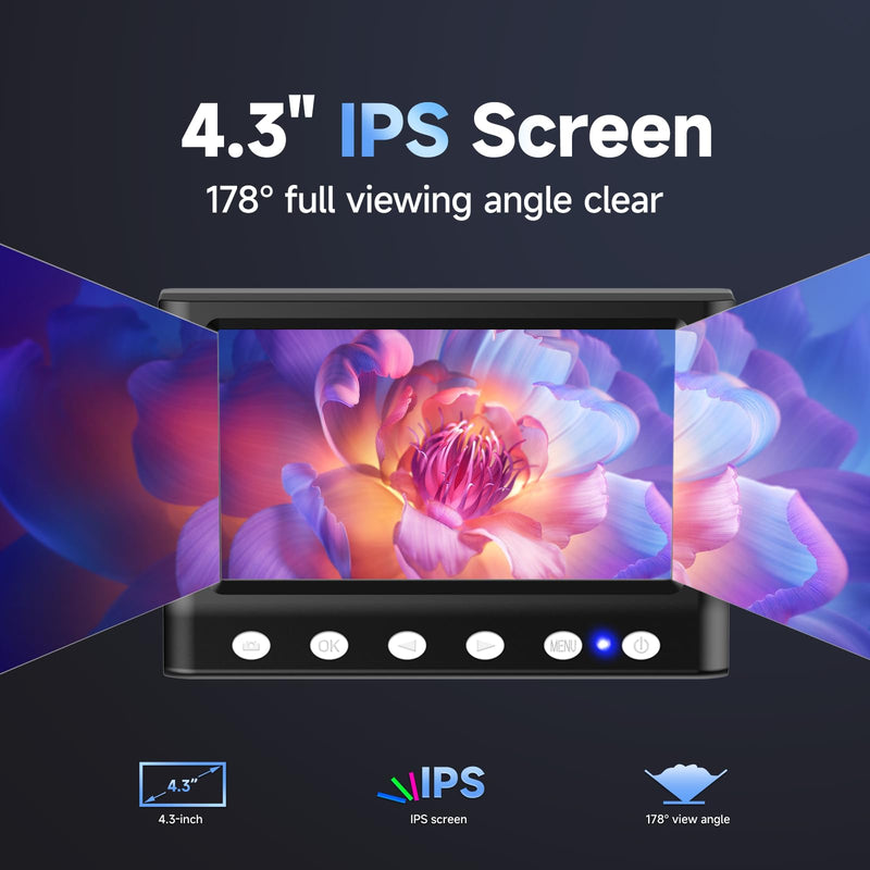 [Australia - AusPower] - LPM7 4.3" Coin Microscope, IPS Digital Microscope for Adults, Coin Magnifier with 8 LED Lights, Windows Compatible, Include 32GB Memory Card LPM7-4.3“ USB microsccope 