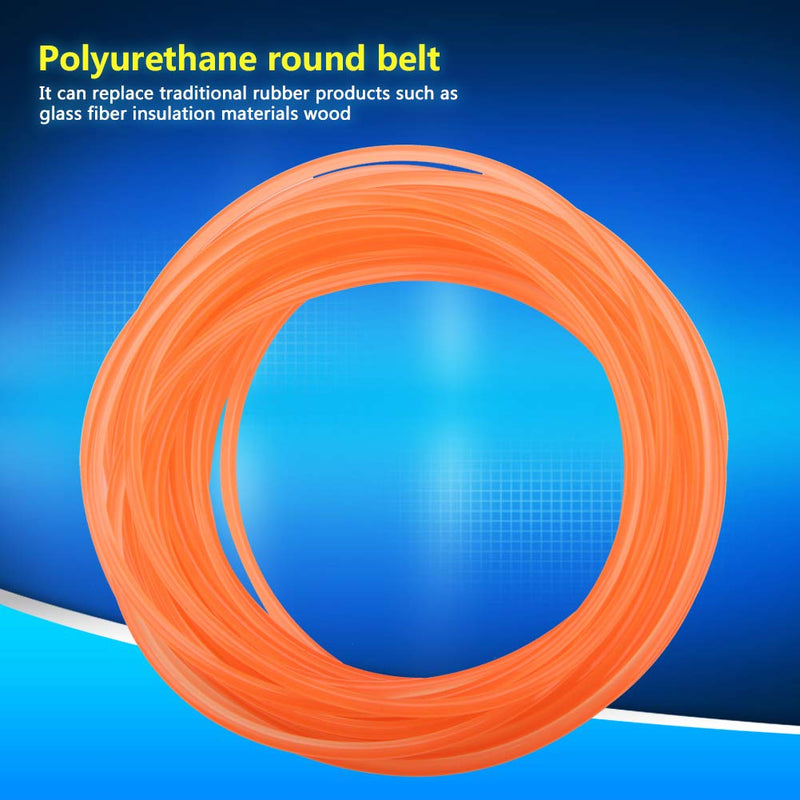 [Australia - AusPower] - High Performance Round Belting, PU Belt Polyurethane Round Belt for Drive Orange (6mmx10m) 6mmx10m 