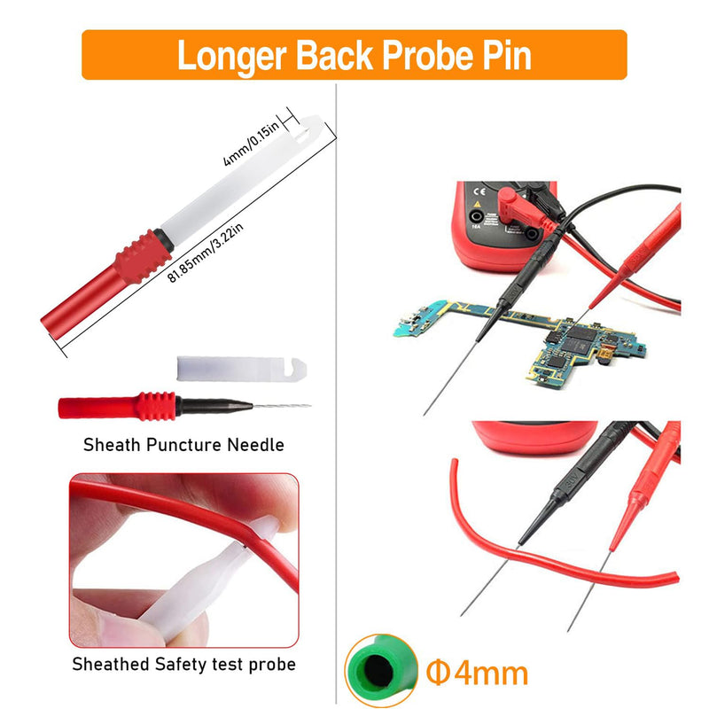 [Australia - AusPower] - 30PCS Back Probe Kit Automotive with Banana Plug Test Leads, Copper Alligator Clips, Insulation Wire Piercing Probes & Stainless Steel Back Probe Pins, Multi-Angle Diagnostic Test Wires for Car Repair 30 