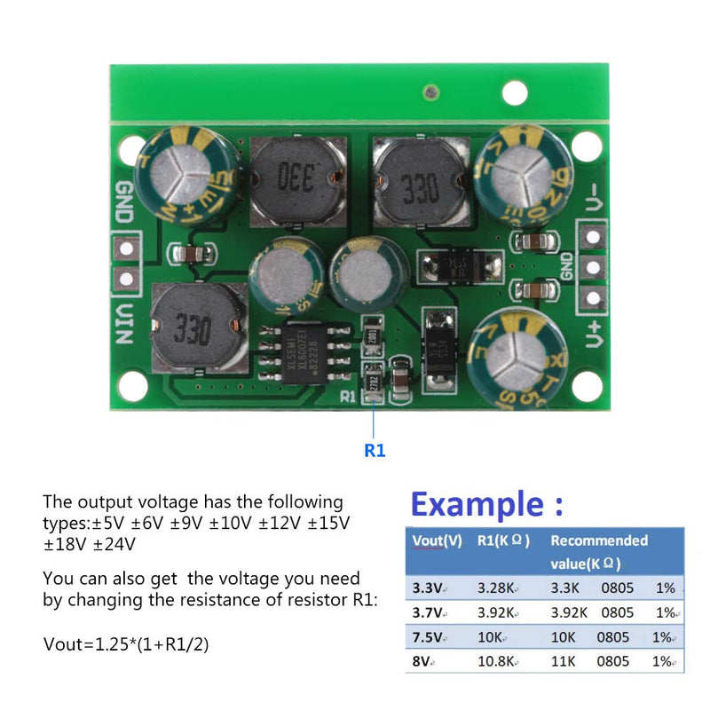 Negative Voltage, Power Supply Circuit for Converting DC Positive to Negative, Positive Negative Dual Output Power Supply DC Positive & Negative Voltage Boost Buck Converter Output (Output Voltage ±15 VDC