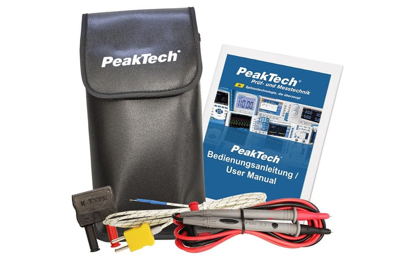 [Australia - AusPower] - PeakTech 1000 A AC Current Clamp/ – 3999 – Digits Voltage Continuity Tester Multimeter/Voltmeter/Diode Test Thermometer Capacity Test – 1 x P 1610 