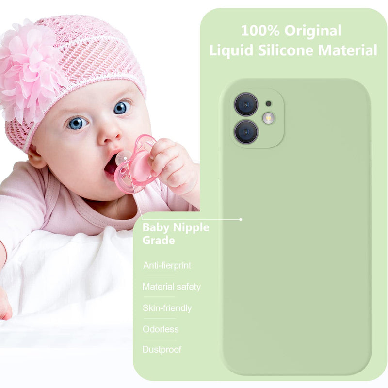 [Australia - AusPower] - Vooii Compatible with iPhone 11 Case, Upgraded Liquid Silicone with [Square Edges] [Camera Protection] [Soft Anti-Scratch Microfiber Lining] Phone Case for iPhone 11 6.1 inch - Matcha 