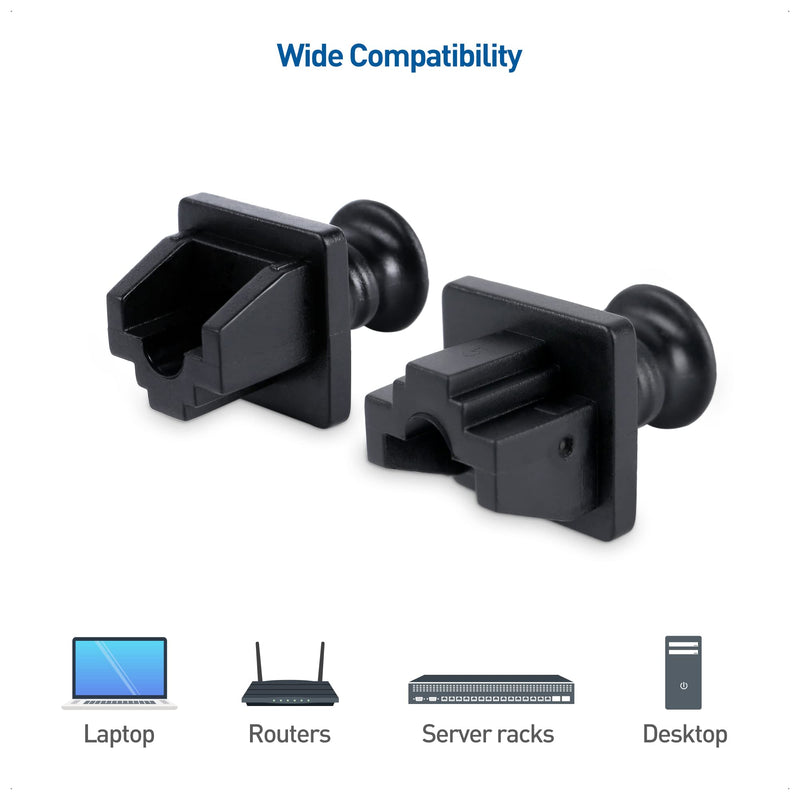 [Australia - AusPower] - Cable Matters 50-Pack Ethernet Dust Cover, RJ45 Dust Cover (Dust Covers for RJ45 Port, CAT 6 Dust Cover, Patch Panel Dust Cover) in Black 