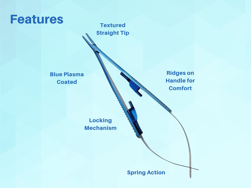 [Australia - AusPower] - Bundle of astroviejo 5.5 inches Micro Needle Hemostat Mayo Hegar Mosquito Keychain (Blue) 