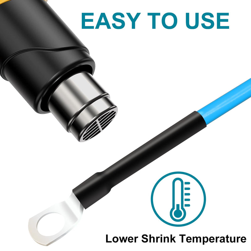 1/2 Inch Heat Shrink Tubing - 10 Ft 3:1Ratio Waterproof Heat Shrink Tubin - Adhesive Lined,Dual Wall Adhesive Shrinkable Wire Wrap Tube - Black 1/2"(12.7mm)-10Ft