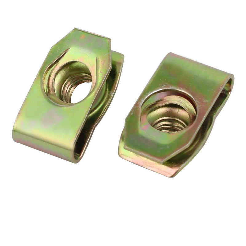 [Australia - AusPower] - uxcell 20pcs Spring Steel Speed Fastener Extruded U Nut Brass Tone for M8 Screw 