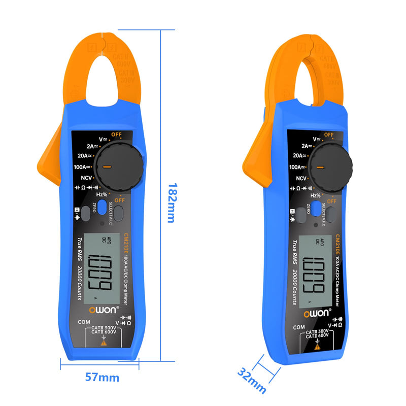 [Australia - AusPower] - OWON CM210E 20000 Counts Voltmeter Continuity Digital Clamp Meter,600V AC/DC NCV True RMS Mini Multimeter for Measuring Voltage,Current,Capacitance and Resistance 