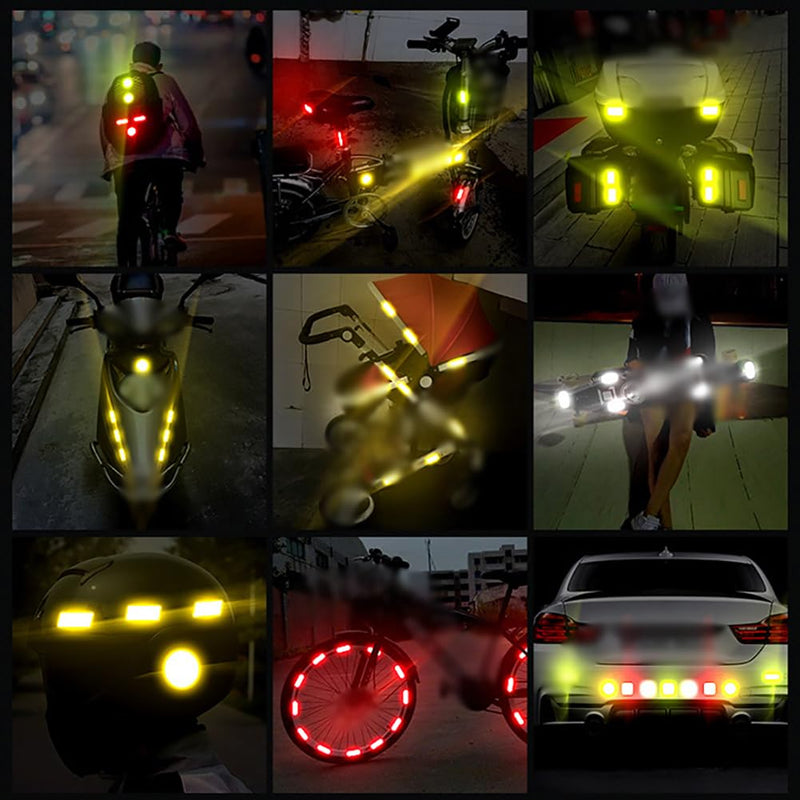 GSHLLO 60 Pcs Round Safety Reflective Stickers Night High Visibility Stickers Warning Reflective Tape Decals Waterproof Bicycle Reflector Stickers Bike Helmet Reflector Decals for Car Vehicle