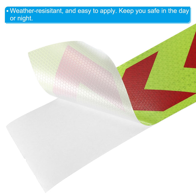 PATIKIL Reflective Tape, 4 Inch x 20 ft Waterproof Self Adhesive High Visibility Safety Warning Arrow Tape Outdoor Reflectors for Trucks Trailers Cars, Yellow Red