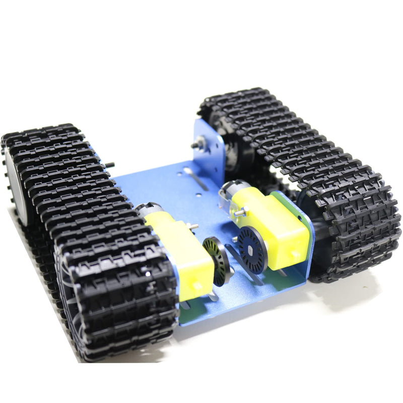 [Australia - AusPower] - Professional Tank Chassis Kit, TT02 Metal Frame Crawler Robotic Tank Chassis Platform for Arduino (Blue) Blue 