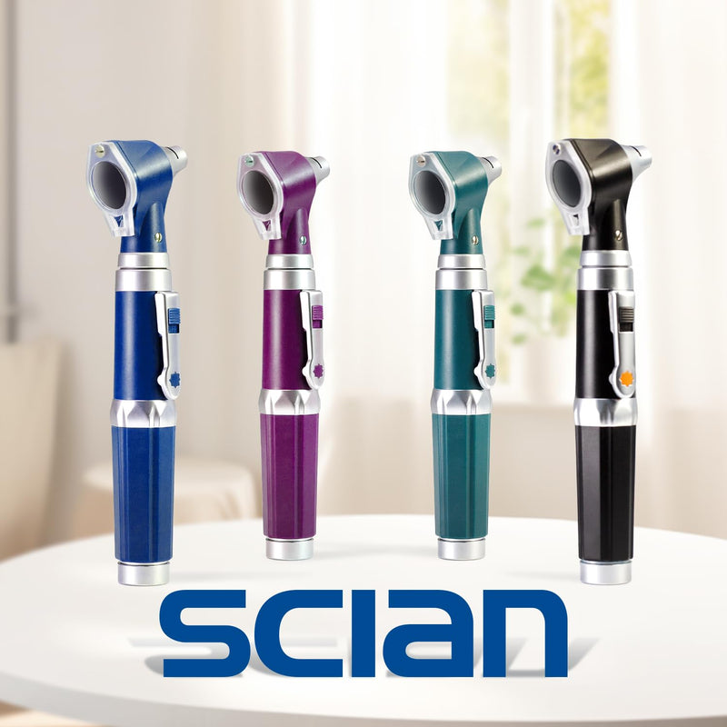 [Australia - AusPower] - Scian Otoscope - Ear Scope with Light, Ear Infection Detector and Pocket Ear Checker Kit with 3X Magnify Lens, Suitable for Kids, Adults, Doctors, Pets(Black) Black 