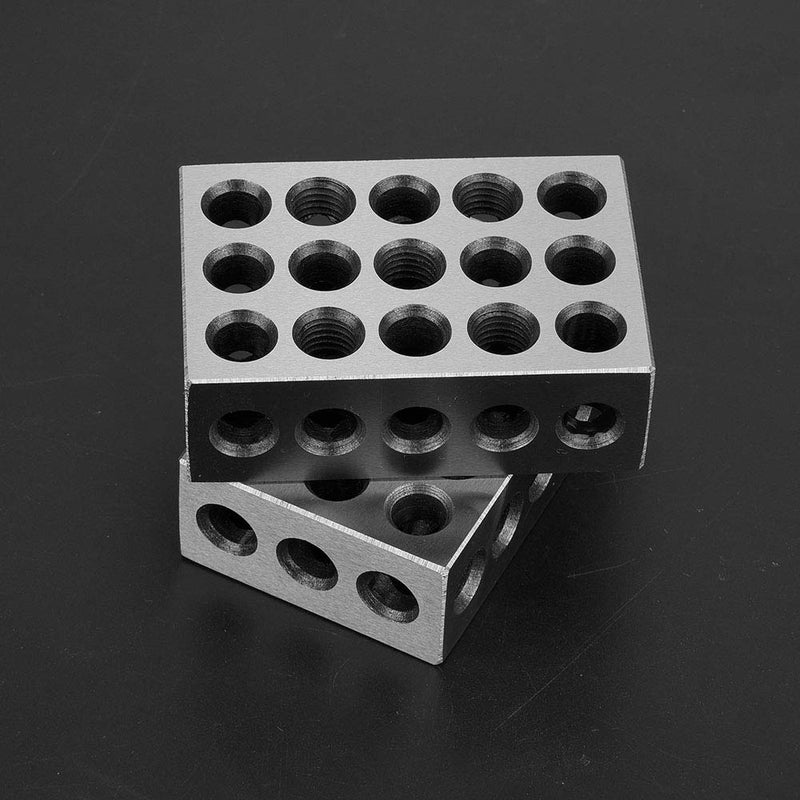 Parallel Blocks Set of 2, 1-2-3 Block Metric Parallel Underlays 23 Holes Machinist Block Precision Block for Machine Tool Matched Clamping Blocks Turning Tools 25 x 50 x 75 m