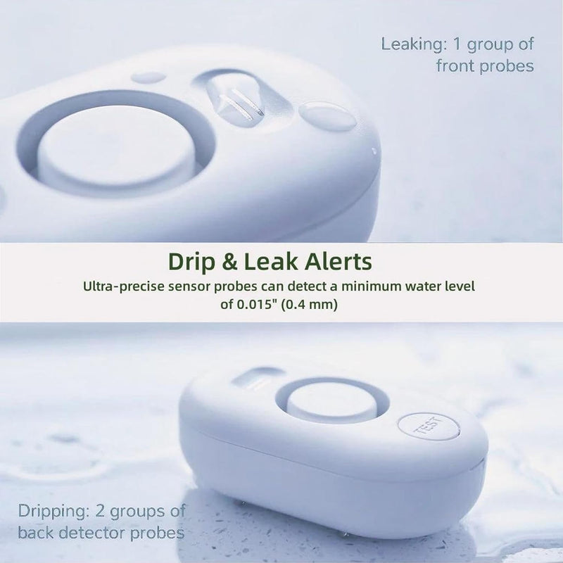 [Australia - AusPower] - 5 Pack Water Leak Detectors for Home, 100dB Water Sensor Alarm for Basement,Flood Leakage Detection Devices for Pipe/Drain/Sink/Faucet Drip Alert,Floor Flooding in Bathroom/Kitchen/Toilet/Laundry Room 5 Sensors White 