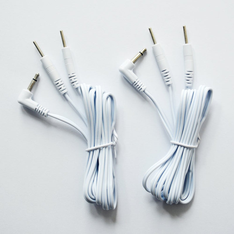 [Australia - AusPower] - DC 3.5mm Length 60'' Electrode Wires for Tens EMS Machine 2-pin Cables Standard Connection 3.5mm Reusable 2mm Plug in Long-Life Massage Machine, Pack of 2 