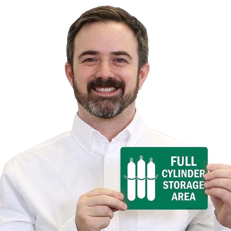 SmartSign "Full Cylinder Storage Area" Label | 5" x 7" Laminated Vinyl Durable Non-Reflective Decal 5" x 7"