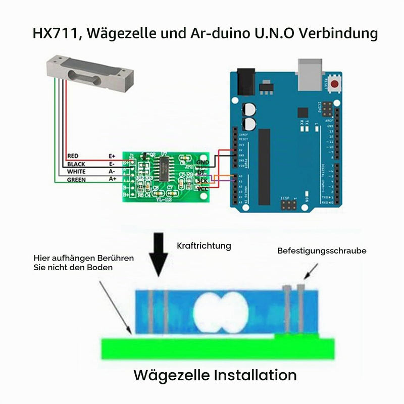 1 kg Digital Load Cell Weight Sensor + HX711 AD Weighing Sensor Module High Precision for Arduino DIY Electronic Portable Kitchen Scale (2 Sets)