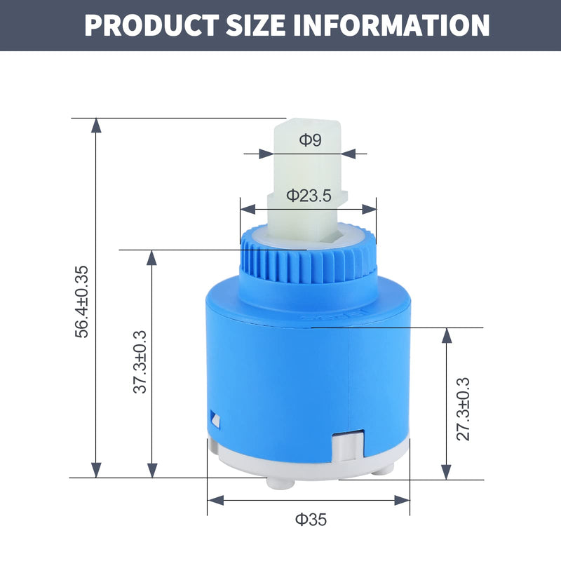 [Australia - AusPower] - iVIGA Cartridge Faucet 35mm Ceramic Cartridge for Kitchen Tap and Bathroom Tap 