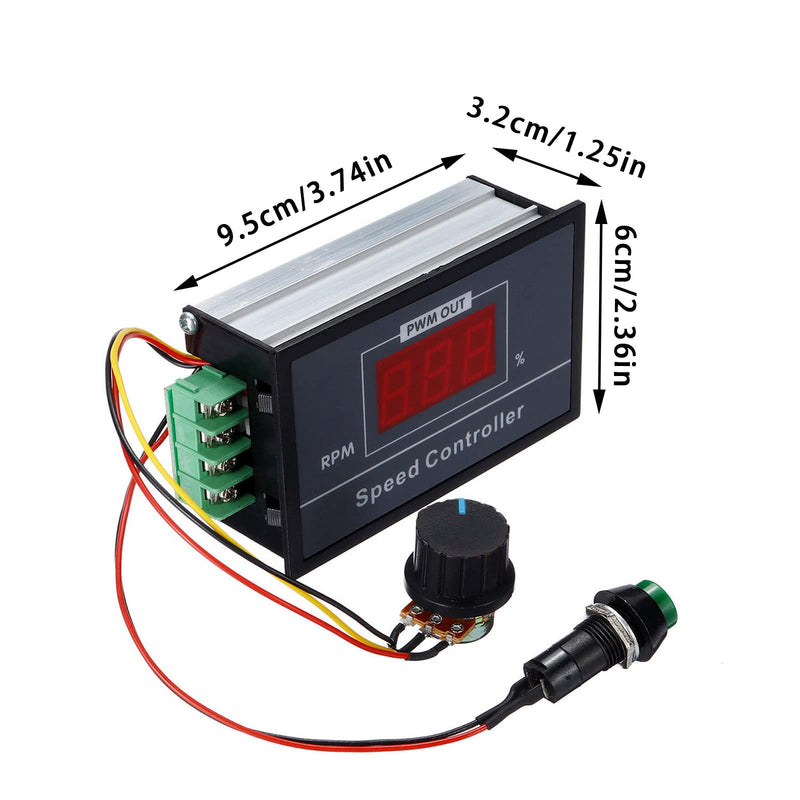 [Australia - AusPower] - PMW 6-60V 12V 24V 36V 48V 30A PWM DC Motor Speed Controller , Speed Adjustable Stepless Governor,Regulator Variable Speed Switch ,Display LED Control Circuit Board Start Stop Switch DC 6-60V, 30A 