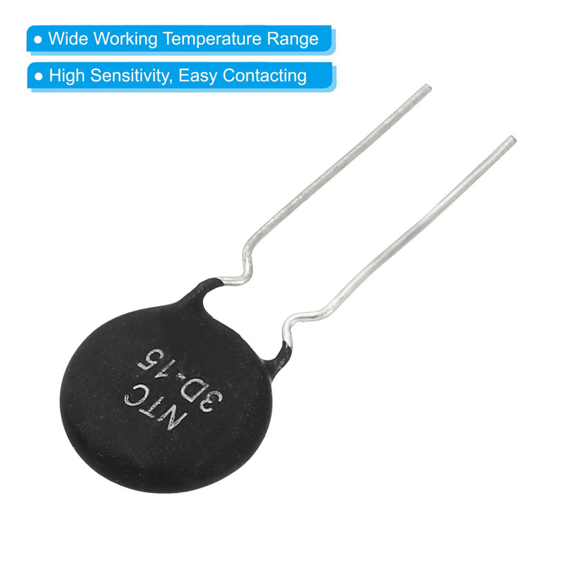 [Australia - AusPower] - PATIKIL NTC Thermistors Resistors, 10Pcs 3 Ohm NTC 3 D-15 High Sensitivity Current Limiter Temperature Sensor for Measuring Temperature Black 