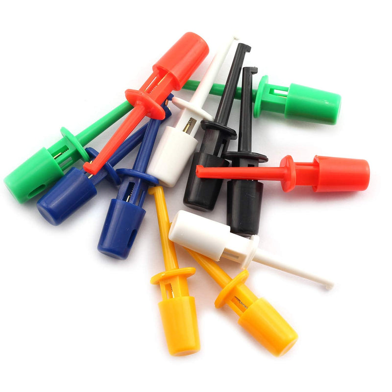 [Australia - AusPower] - Tegg 12pcs Test Hook Clip for Electrical Testing Multimeter Colorful Mini Test Probe Grabber 40mm 