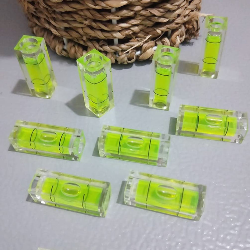 [Australia - AusPower] - 6Pcs Small Bubble Level Frame Mural Hanging 10x10x29mm Mini Square Spirit Level Picture Hanging Levels Mark Measuring Instruments Layout Tools 