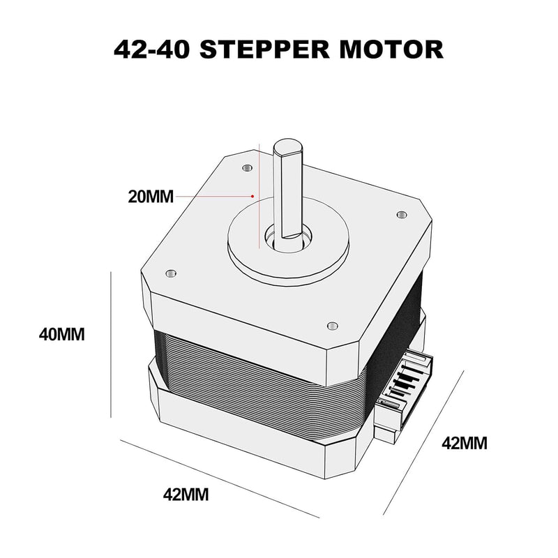 [Australia - AusPower] - FDM 3D Printer Stepper Motor 42-40,2 Phases 1A 1.8 Degrees 0.4 N.M Stepper Motor 3D Printer Extruder, for Creality Ender-3 Series and CR-10 Series E-axis (42-40(2Pcs)) 42-40 2PS 