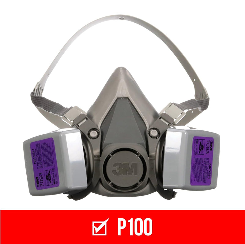 3M P100 Hard Case Particulate Respirator 62093, Reusable Respirator, P100, 1-Facepiece and 1-pair of Replaceable NIOSH-Approved 7093 Filters, Medium, 1 Kit, 1 per pack