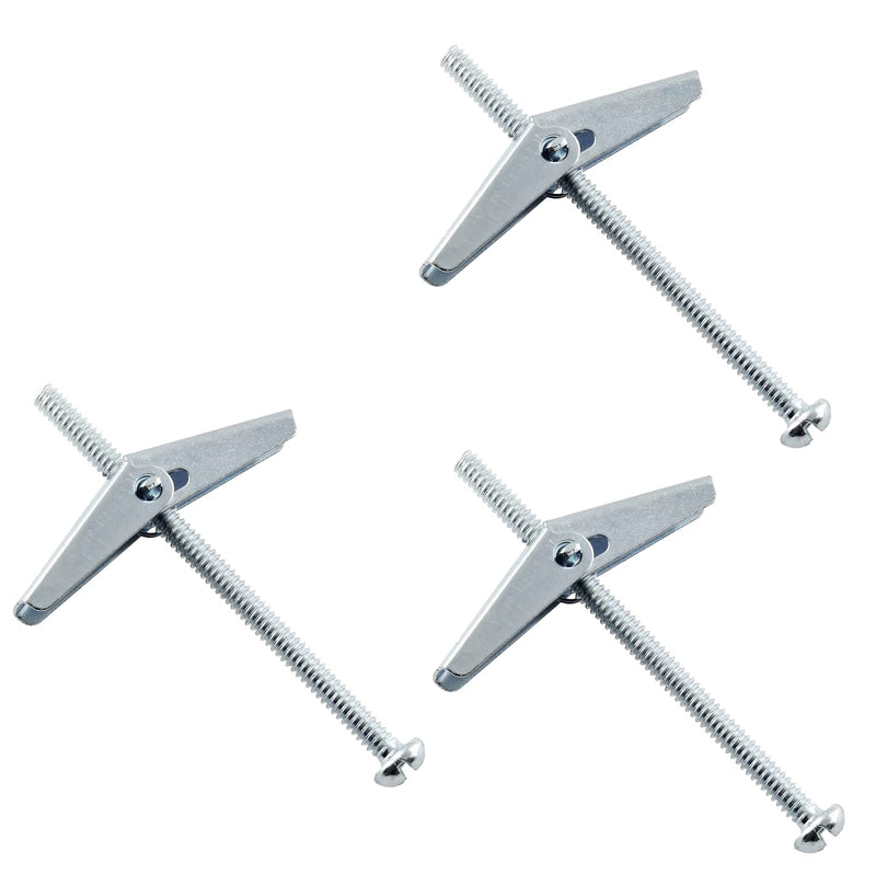 [Australia - AusPower] - 10Pcs 3/16 x 3 Inch Round Head Toggle Bolt and Wing Nut, Metal Toggle Bolts Heavy Duty Wall Anchor Bolts Molly Screws for Drywall Wood Hanging Item 3/16 x 3 Inch(10Pcs) 