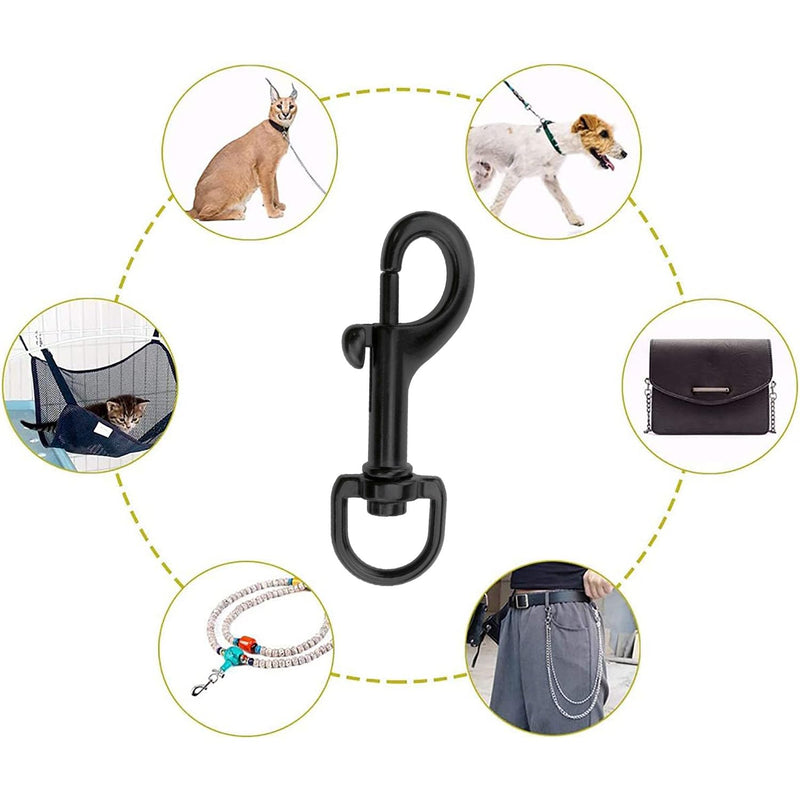 [Australia - AusPower] - VAKTOK-4PCS Flagpole Snap Hook Black Heavy Duty Swivel Eye Bolt Snap Used for flagpole, Outdoor Clasp, Dog Leash, Leather Craft, Sling Spring end Accessories 