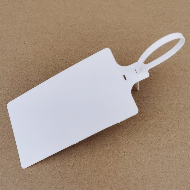 Plastic Seals Shipping Tags Logistics Use Big Sign Tie Large Label Tie, 255 mm Total Length, Package of 100 pcs (White) White