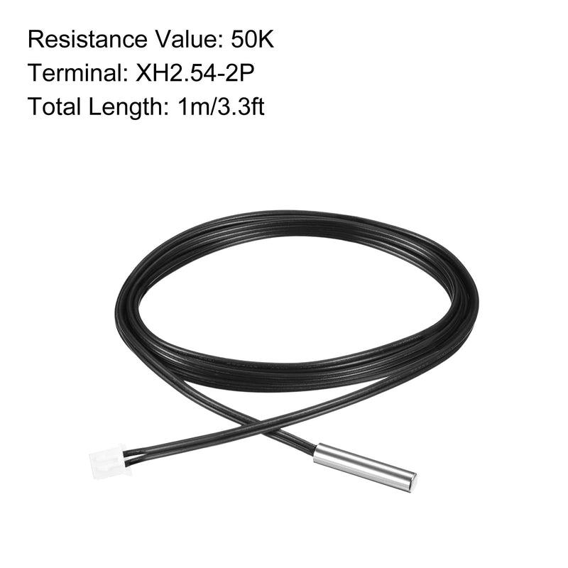 [Australia - AusPower] - NTC Thermistor Probe 50K 3.3ft Waterproof Stainless Steel Temp Sensor Probe, [for Digital Temperature Transmitter] 
