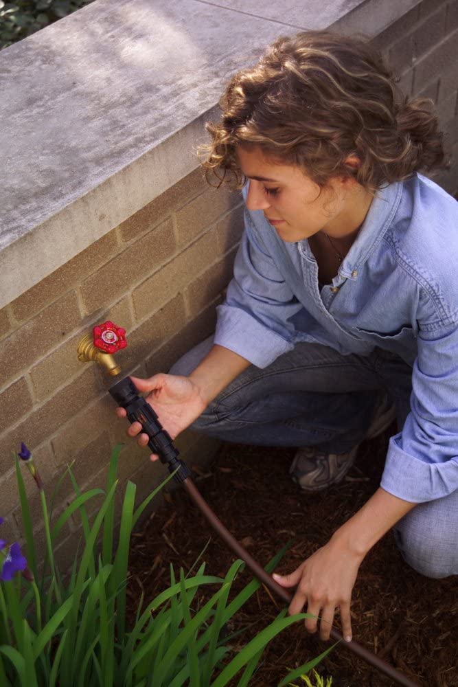 [Australia - AusPower] - Rain Bird FCKIT-1PK Drip Irrigation Easy Fit Faucet Connection Kit for 1/2" Tubing, Includes Pressure Regulator and Filter,black 