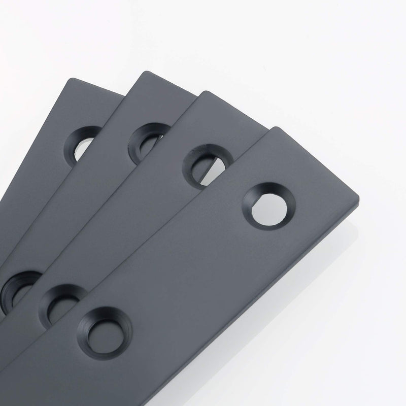 [Australia - AusPower] - Alise L Flat Brackets,Corner Bracket Black Corner Brace Mending Plate Repair 120mm x 120mm Stainless Steel Flat Braces for Wood Tables, Chairs, Sofas, Beds, Cabinets, Doors and Windows,Pack of 8 120x120mm 