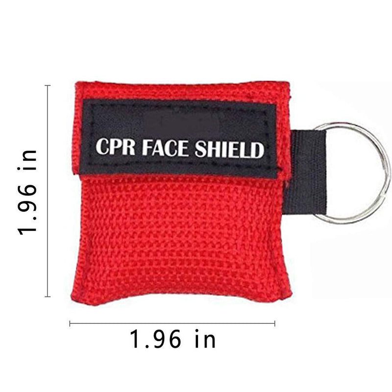 [Australia - AusPower] - 10pcs CPR Face Shield Mask Keychain Keying CPR Face Shields Pocket Mask (Red-10) Red-10 