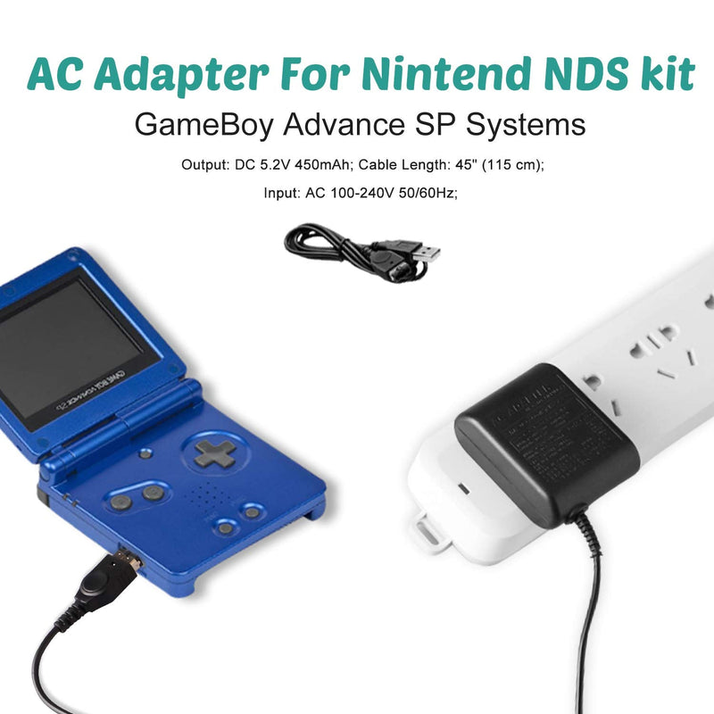 [Australia - AusPower] - Charger Kits for Gameboy Advance SP, AC Adapter Supply Charger and USB Charging Cable for Gameboy Advance SP (GBA SP) and Nintendo DS 