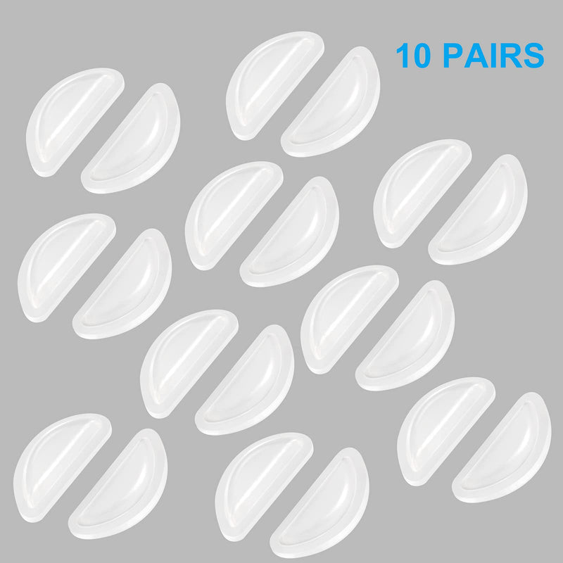 [Australia - AusPower] - Eyeglass Nose Pads, Soft Silicone Adhesive Glasses Nose Pad, Anti-Slip Heighten Air Chamber Nose Pads for Full Plastic Frames, 10 Pairs (Clear) 10 Clear Pairs 