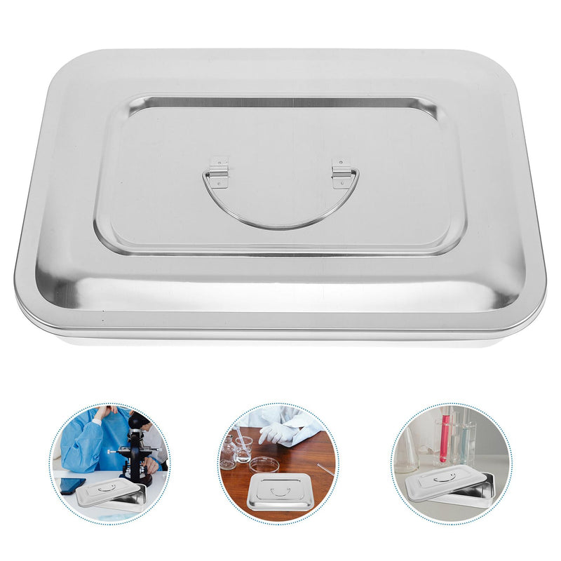 Yardenfun Stainless Steel Rectangular Storage Box with Lid, Heat-Resistant Medical Disinfectant Box, Durable Instrument Box for Sterile Storage without Robust Stainless Steel Box