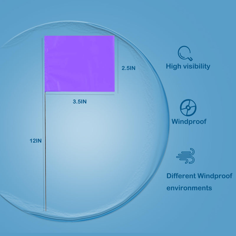 [Australia - AusPower] - Marking 100 Pack Flags Yard Flags 12 x 2.5 x 3.5 Inch Marker Flags for Lawn Yard Flags Landscape Flgs Survey Flags, Sprinkler Flags, Irrigation Flags ?purple) 