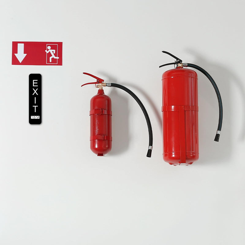 [Australia - AusPower] - 4 Pcs Vertical Exit Sign with Braille 8x2 Inch Exit Signs for Business Ada-compliant Braille and Raised Letters Ada Exit Sign with Adhesive Mounting Strips for Indoor Outdoor 4 
