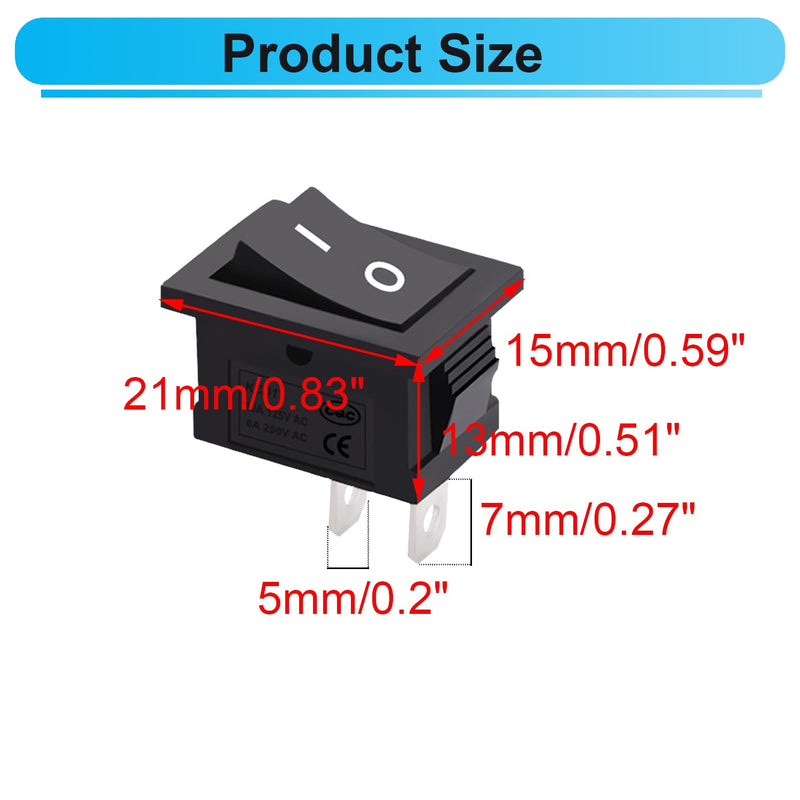 [Australia - AusPower] - TWTADE 8Pcs 12V Rocker Switch On/Off 2 Pin 2 Position SPST Car Auto Boat Rocker Toggle Switch AC 6A/250V 10A/125V KCD1-1-101 