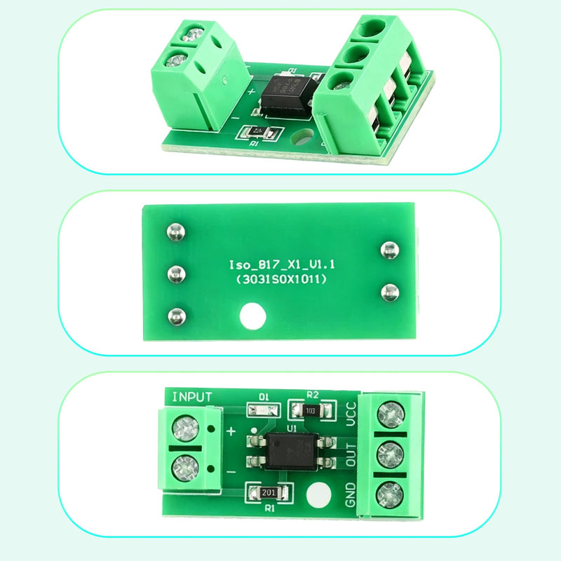 Optocoupler PC817 4 Pieces 1 Channel 3-5V | Signal transmission up to 5 kHz, compact design with screw terminals, for automation projects