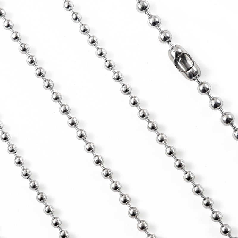 [Australia - AusPower] - 120 Inch Beaded Ball Pull Chain Extension Roller Shade Bead Chain Extende, Great Pulling Force Stainless Steel with 10 Connectors (4.5mm, Silver) 0.18"W x 120"H 