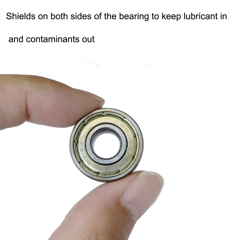 [Australia - AusPower] - 24 PCS 608-ZZ Ball Bearing - Double Metal Sealed Shielded Miniature Deep Groove Bearings for Furniture Wheel,Skateboards, Inline Skates, Scooters, Roller Blade Skates (8mm x 22mm x 7mm) 24 