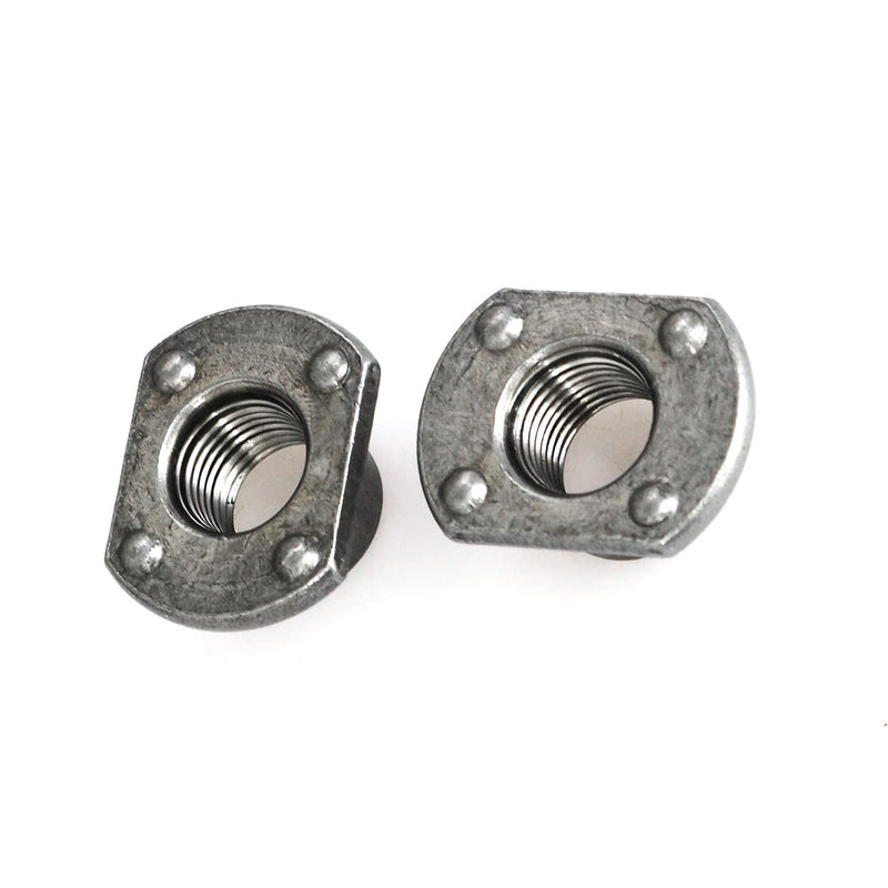 [Australia - AusPower] - 10pcs Weld Nuts, M12 Tab Base UNC Carbon Steel Machine Screw 4 Projection Silver 10 