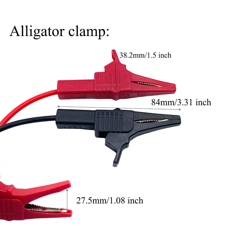 [Australia - AusPower] - 4.92 Feet Heavy Duty Insulated Alligator Clamp to Banana Clip Plug Replacement Test Leads for Automotive Circuits Electrical Testing and Most Multimeters 